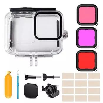 Waterproof Housing Case Protective 60M/196FT Underwater Dive Shell for GoPro Hero 12 11 10 9 Black Action Camera Accessories Kit