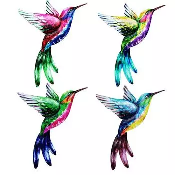 Waterproof Hummingbird Pendant Anti-Rust Bird Wall Art Metal Crafts Metal Bird Sculpture Outdoor 4