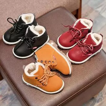 Водонепроницаемая детская зимняя обувь, зимние сапоги, детские резиновые плюшевые ботинки на плоской подошве, мягкие Bota Infantil 21 вино красного