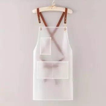 Waterproof Kitchen Apron Transparent Black Cleaning Aprons Household Work Apron