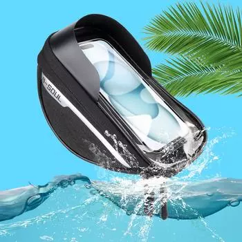 Waterproof Large Capacity Universal Bicycle Hard Shell Phone Bag Cycling Top Tube Front Frame Bag Bike Accessories 7.0 inch чёрный