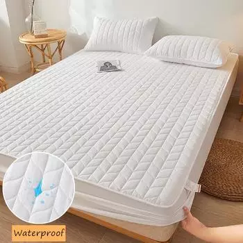 Waterproof Mattress Cover Quilted Bed Covers White Fitted Sheet tampa de colcho Home Bedspread Elastic Bedsheet(No Pillowcase) 120x200cm 1pc
