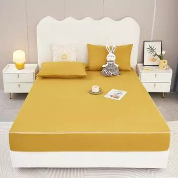 Waterproof Mattress Cover with Zipper 6-Sides All Inclusive Mattress Protector Bed Cover Anti-slip Fitted Bed Sheet Customizable 80x200x15cm