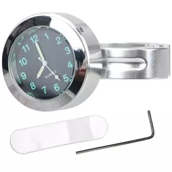 Waterproof Motorcycles Accessories Bicycle Watch Aluminum Black/ Silver Motorcycle Handlebar Quartz Clock чёрный