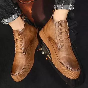 Waterproof New Leather Retro Male Shoes High Quality Low Price Non Slip Men s Boots Sale Offer Fashion Trendy 2025 Size 44 Cheap 39