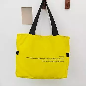 Водонепроницаемая нейлоновая компактная сумка-тоут, повседневная простая сумка-мессенджер с надписью, водонепроницаемая легкая сумка-тоут чёрный