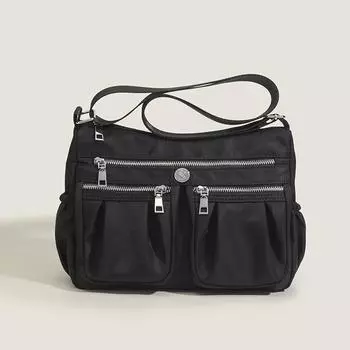Waterproof Oxford Cloth Mom Bag, Women s Casual Bag, Multi-layer Nylon Single-shoulder Crossbody Bag, Large-capacity Middle-aged Lady Bag чёрный