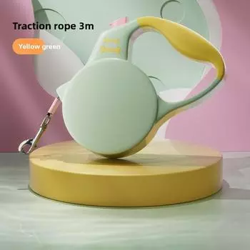 Waterproof Pet Traction Rope With Automatic Scalability For Small And Dog Medium GreenYellow,3M