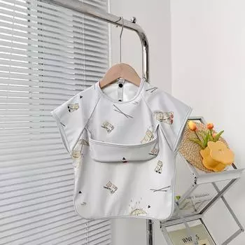 Waterproof PU Infant Sleeveless Bib Baby Feeding Bib Kids Apron Bibs Newborn Burp Cloths for Children Painting Art Smock S-0.5-2Y