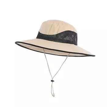 Waterproof Quick-Drying Bucket Hat Summer Outdoor Sun Protection UV Protection Sun Hat Fishing Hat Men and Women Breathable Alpine Cap Kakh Adjustable free size