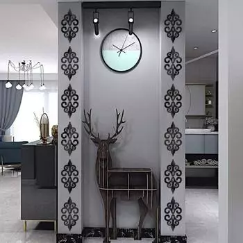 Waterproof Self Adhesive Hollow Reflective Removable Home Decor Wall Sticker Art Mural Wall Decal black-10pcs