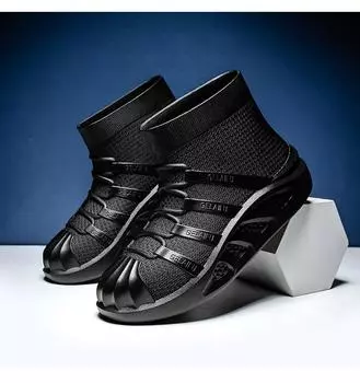 Waterproof shoes Men s short rain shoes Lightweight student platform water boots Non-slip velvet rain boots Fashion work rubber shoes 39 чёрный