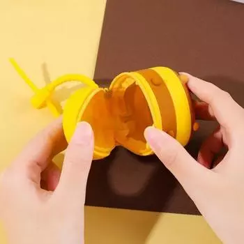 Waterproof Silicone Bee Keychain Cute 3D Mini Storage Bag Funny Cartoon Coin Purse Bag Pendant синий