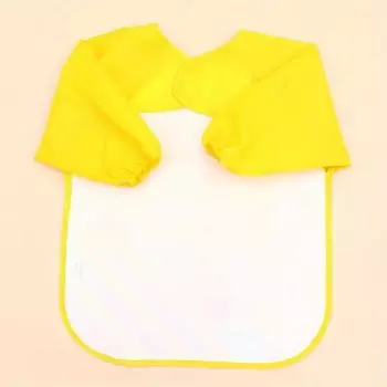 Waterproof Smock Cartoon Long-sleeved Reversible Eating Bib, Feeding Apron красный