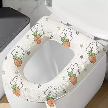 Waterproof Soft Toilet Cover Bathroom Washable Toilet Seat Cushion O-shaped Toilet Seat Oilet Sticky Seat Pad BathroomAccessorie