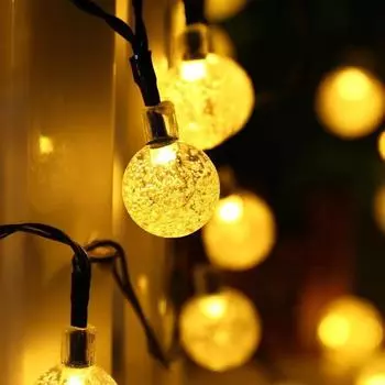 Waterproof Solar Bubble Ball Light String Lights Outdoor Crystal globe String Light Garden Party Christmas Decoration
