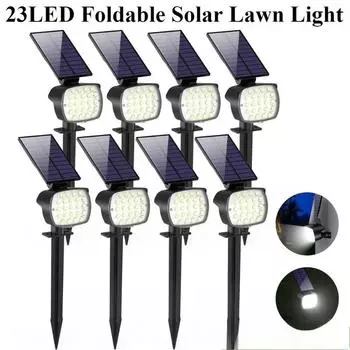 Waterproof Solar Garden Lights 23 LEDs Dual-Purpose Spotlights Outdoor Landscape Lights IP65 Dimmable 8pack Pathway Patio Yard 1PC
