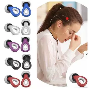 Waterproof Soundproofing Earplugs Noise Reduction Sleeping Earplugs Ear Plugs Study/Working серый