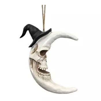 Waterproof Spooky Halloween Skull with Hat Skull Moon Hanging Decoration Haunted House Pendant