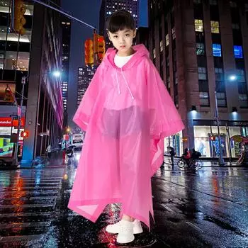 Waterproof Thickening Kids Raincoat Durable Full Body One-Piece Raincoat High Quality EVA Reusable Poncho Convenient Rain Coat серый
