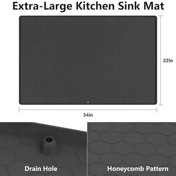 Waterproof Under Sink Mat, Flexible Silicone Cabinet Liner, Kitchen and Bathroom Cabinet Protector for Drips, Leaks, and Spills One size fits all
