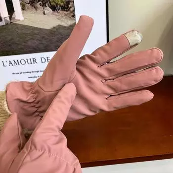 Waterproof Women Warm Gloves Windproof Mittens Fashion Winter Padded Gloves Gifts серый