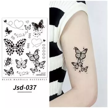 Waterprrof Хна Временные Татуировки Черные Татуировки Мандалы Цветы Татуировки Рук