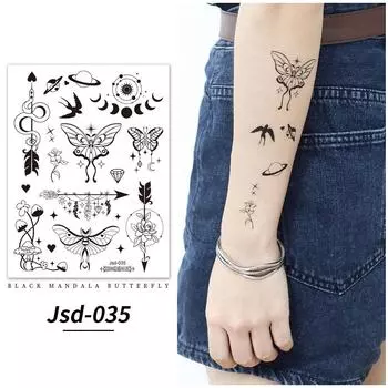 Waterprrof Хна Временные Татуировки Черные Татуировки Мандалы Цветы Татуировки Рук