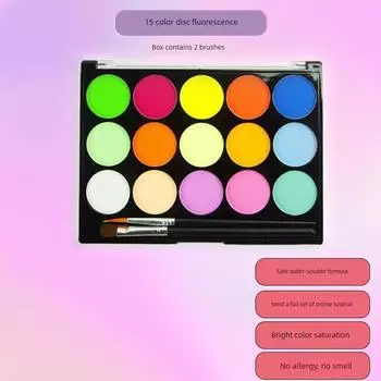 Watsons Kids Cosmetics Раскрашенный Макияж для Лица Инструменты Костюм Оригинальный Товар Полный Набор Смотреть Шоу Посвященный Танцу [Beginner] 15-grid monochrome fluorescence