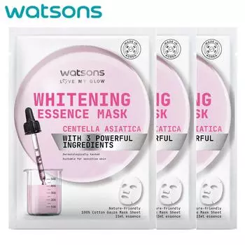 Watsons Love My Glow Отбеливающая эссенция-маска, центелла азиатская с 3 мощными ингредиентами, дерматологически протестировано, 23 мл. х 3 шт. 23 ml. x 3 pcs