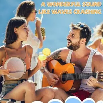 Wave Bead Drum Wooden Natural Sea Sound Drum Musical Healing Percussion Instrument for Yoga 6inch