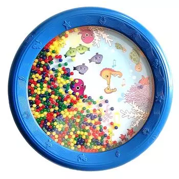Wave Bead Ocean Drum Plastic Educational Gentle Ocean Sound Drum Percussion for Children Adults 6in Blue Sea Horse Pattern