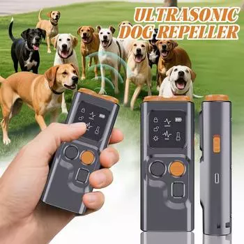 Wave Dualing Head Dog Avoidance Device With Screen, Barking Stopper, Flashing Light, Emergency Light One Size