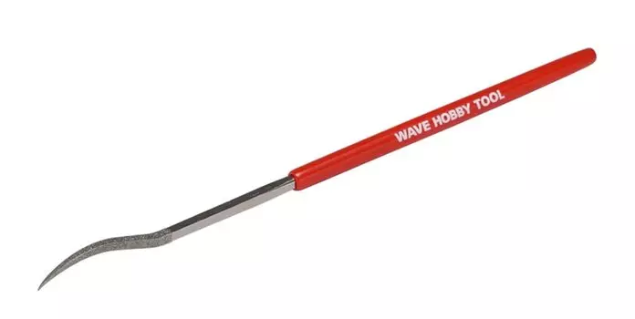 Wave Hobby Tool Series HG Алмазный напильник специальной формы, пластиковая модель инструмента, красный квадрат/изогнутая рукоятка HT-675