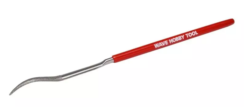 Wave Hobby Tool Series HG, пластиковая модель инструмента с алмазным кругом специальной формы, красная напильник, подъем/изогнутый кончик, рукоятка HT-673