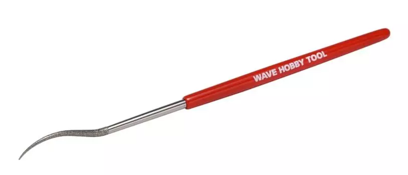 Wave Hobby Tool Series HG специальная форма алмазного напильника круглая изогнутая пластиковая модель инструмента красная / HT-674 рукоятка