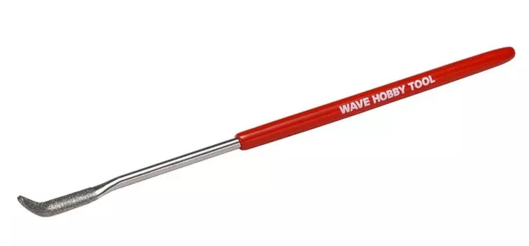 Wave Hobby Tool Series HG специальная форма алмазного напильника полукруглый изогнутый наконечник пластиковая модель инструмента красный / HT-672 рукоятка