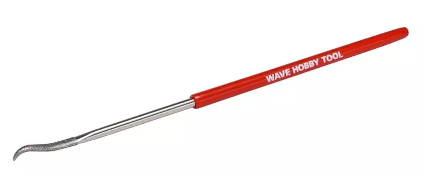 Wave Hobby Tool Series HG специальная форма алмазного напильника овальная изогнутая пластиковая модель инструмента красная / HT-682 рукоятка