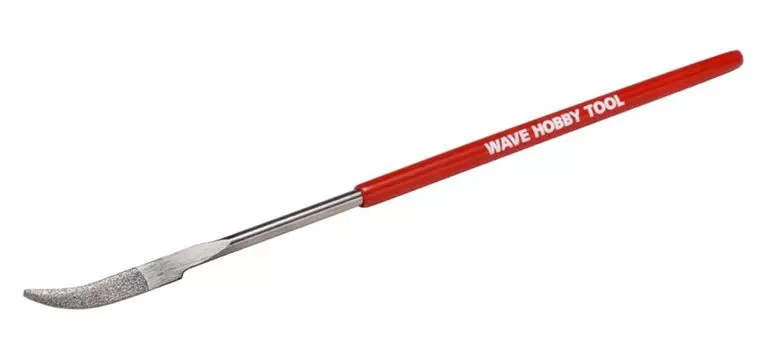 Wave Hobby Tool Series HG Special Shape Diamond File Knife Type Plastic Model Tool Red HT-671 Grip