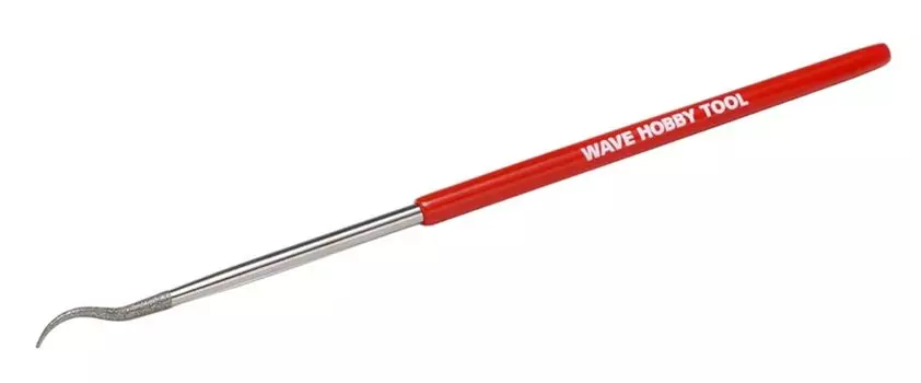 Wave Hobby Tool Series HG Special Shape Diamond File Round Plastic Model Tool / Bent/Small HT-684