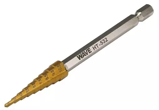 Wave Hobby Tool Series HG Step Drill Single Item Plastic Model Tool 2.5-10.5 HT-532