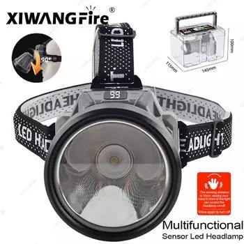 Wave Induction Headlamp Strong Light Rechargeable Ultra Bright Head Mounted Flashlight Household Outdoor Lighting Mining Lamp