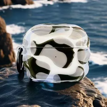 Wave Texture Airpodspro2 Earphone Case Wireless Bluetooth for Airpods4 Earphone Sleeves Creative Protective Cover Stylish Anti-Fall Shell Soft Case Apple AirPods 2 Water Wave Texture Headphone Cover