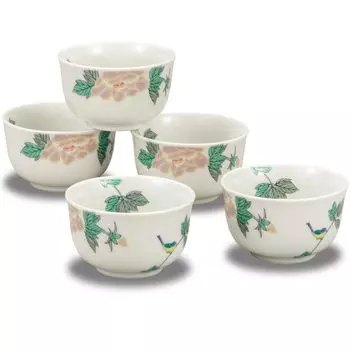Waza no Kura Kutani ware набор чашек для чая небольшой стильный для роскошных японских столовых приборов 5, птица, чашка, гости, бренд,