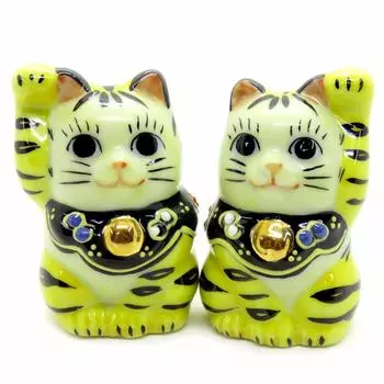 Waza no Kura Lucky Cat Украшение Kutani Ware Chibi Lucky Cat Открытие празднования дня рождения Подарок для пары Подарок Tora-chan