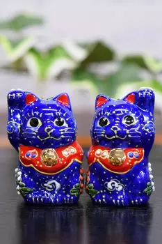 Waza no Kura Lucky Cat Украшение Kutani Ware Chibi Lucky Cat Открытие празднования дня рождения Подарок для пары Подарок Aomori-kun