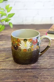 Waza no Kura Стильная кружка Kutani Ware из настоящего золота Hanazume Роскошная столовая посуда для празднования 60-летия Kishou Подарок на день рождения
