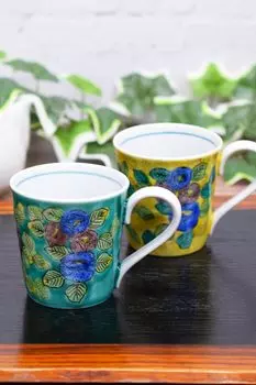 Waza no Kura Стильный набор пар кружек Kutani Ware Sasanqua Pottery Посуда класса люкс бренда Сделано в Японии