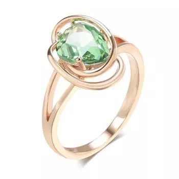 Wbmqda геометрическое светло-зеленое цирконовое кольцо для женщин золотые серьги ювелирные аксессуары 7 зелёный