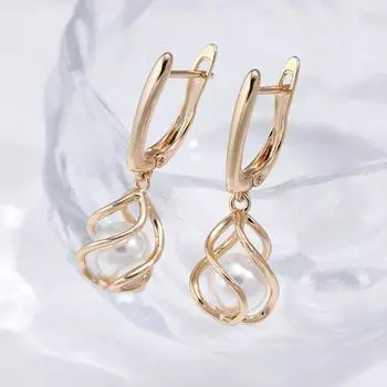 Wbmqda Элегантные серьги-подвески золотого цвета для женщин с синтетическим жемчугом, свадебные украшения, аксессуары золотой